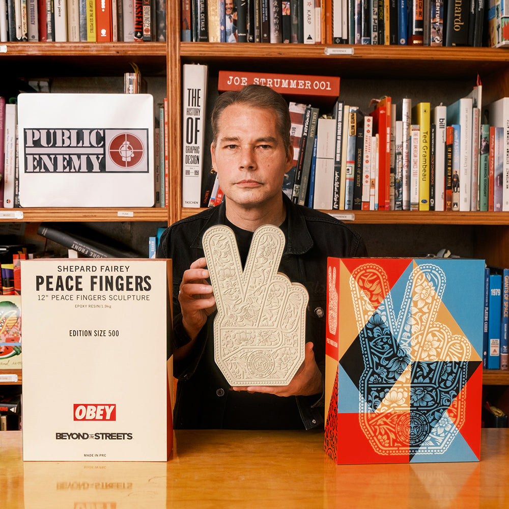 Shepard Fairey Peace Fingers Sculpture - BEYOND THE STREETS