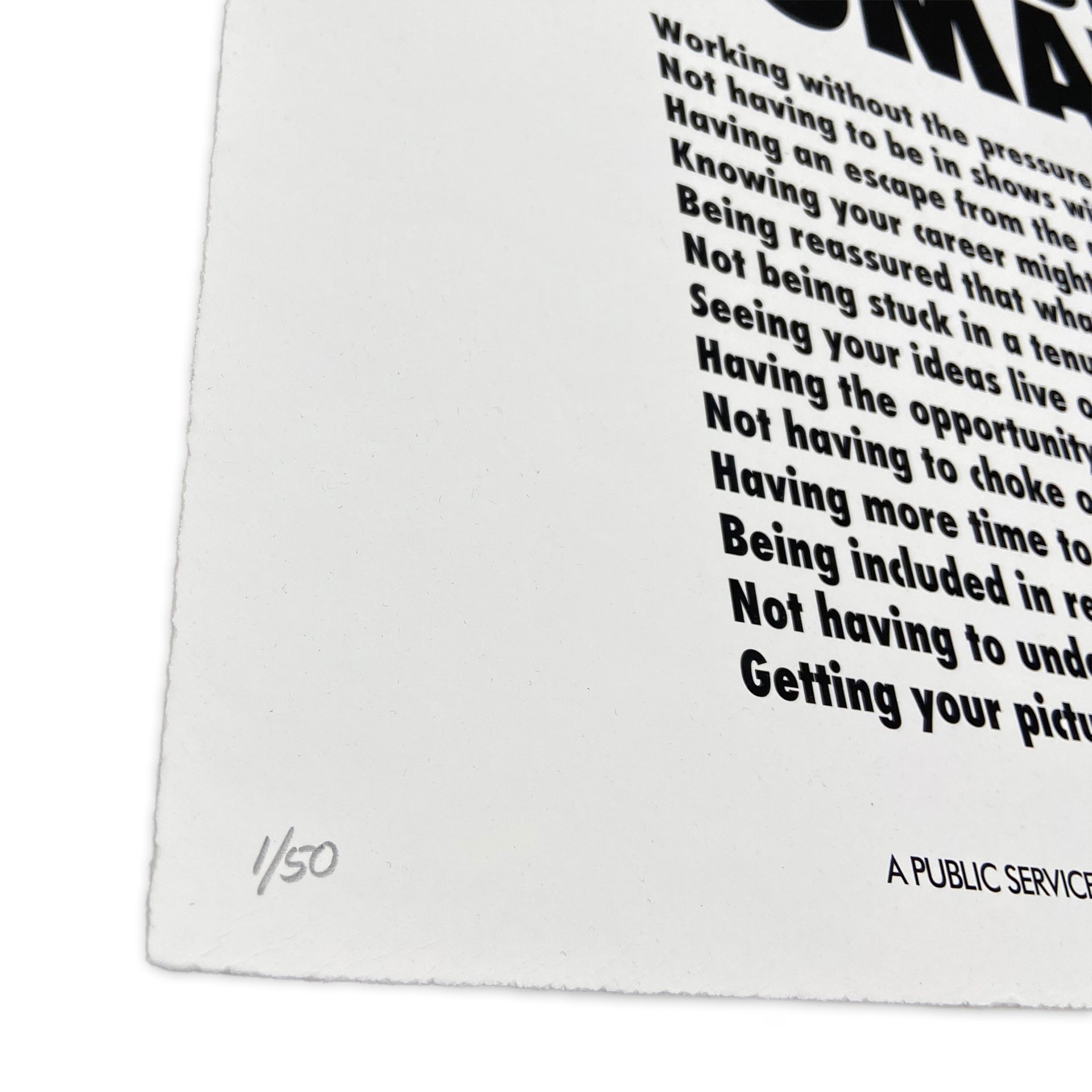 Guerrilla Girls "Advantages of Being A Woman Artist, 1988" Print