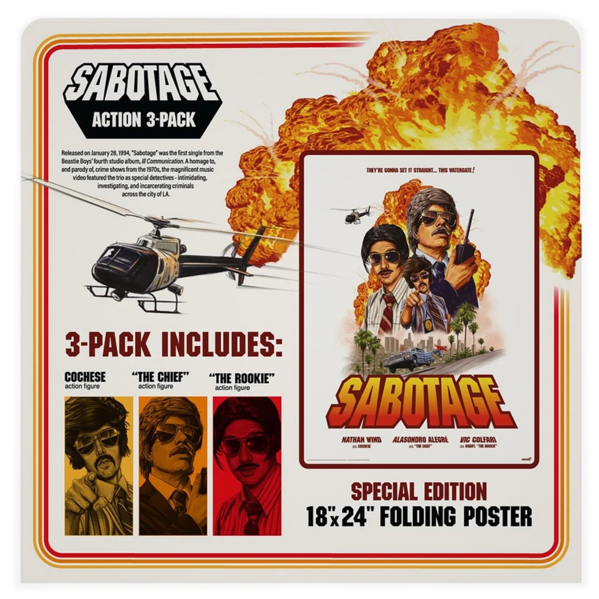 Beastie Boys" ReAction Figures Wav 3 Sabotage" Figure 3-Pack