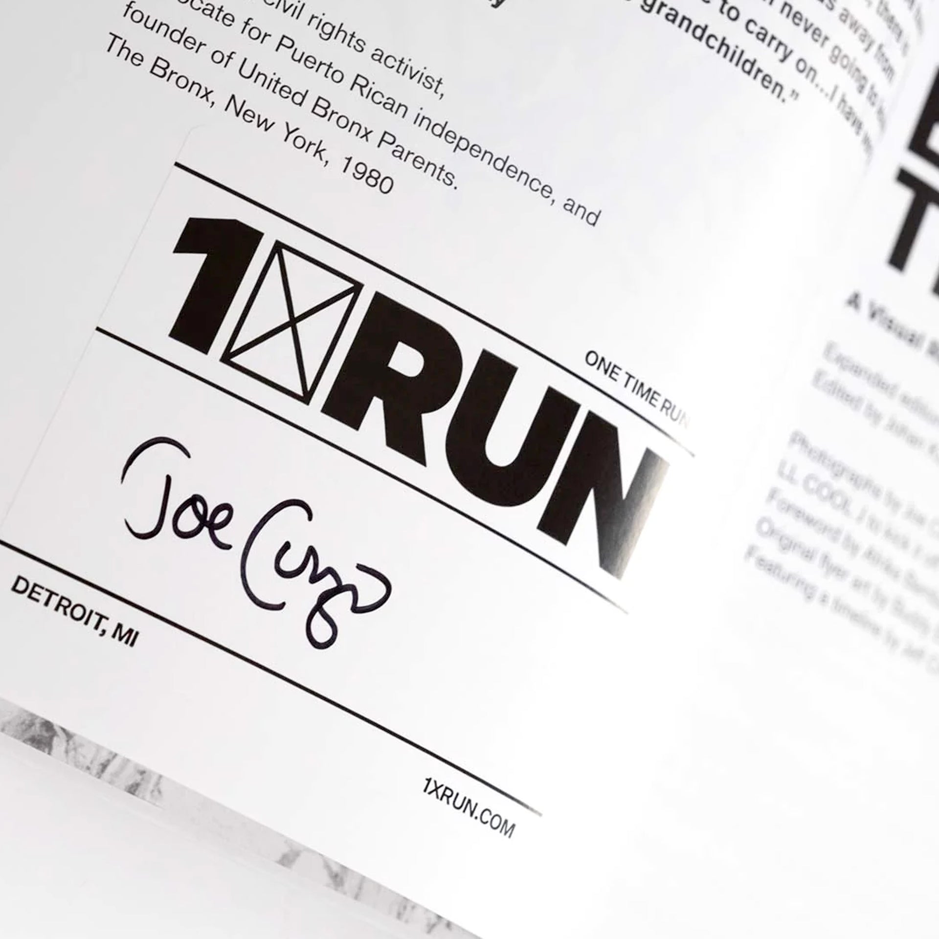 Joe Conzo Jr. SIGNED "Born in the Bronx" Book