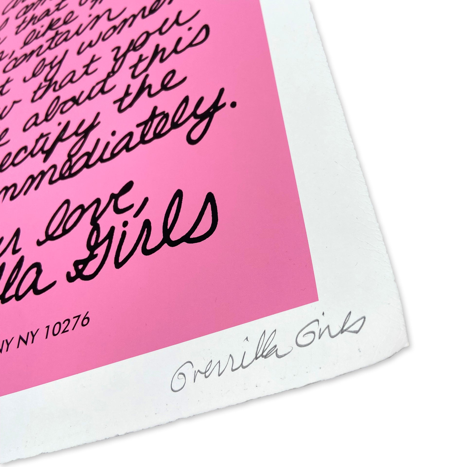 Guerrilla Girls "Dear Art Collector, 1986" Print