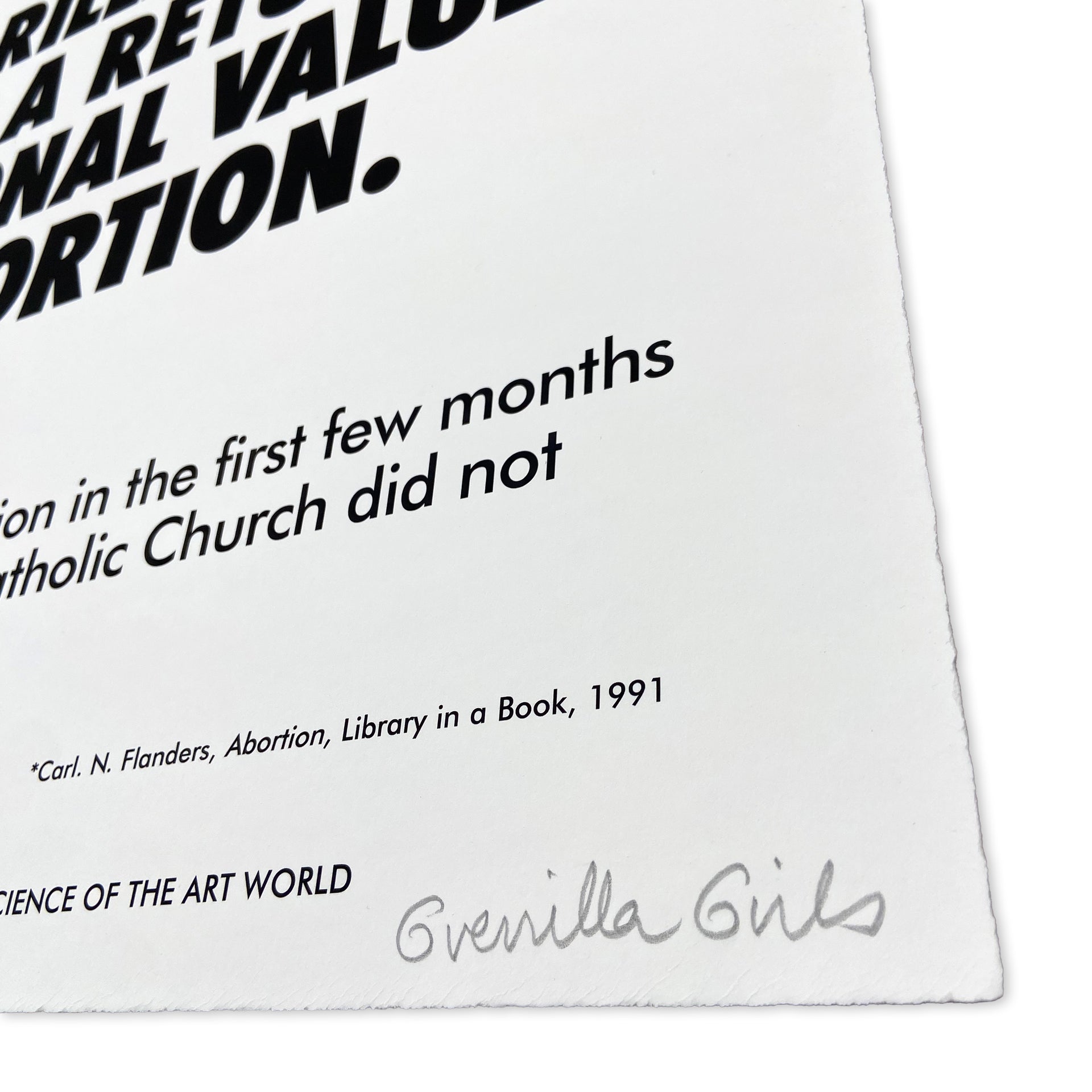 Guerrilla Girls "Demand A Return To Traditional Values On Abortion, 1992" Print