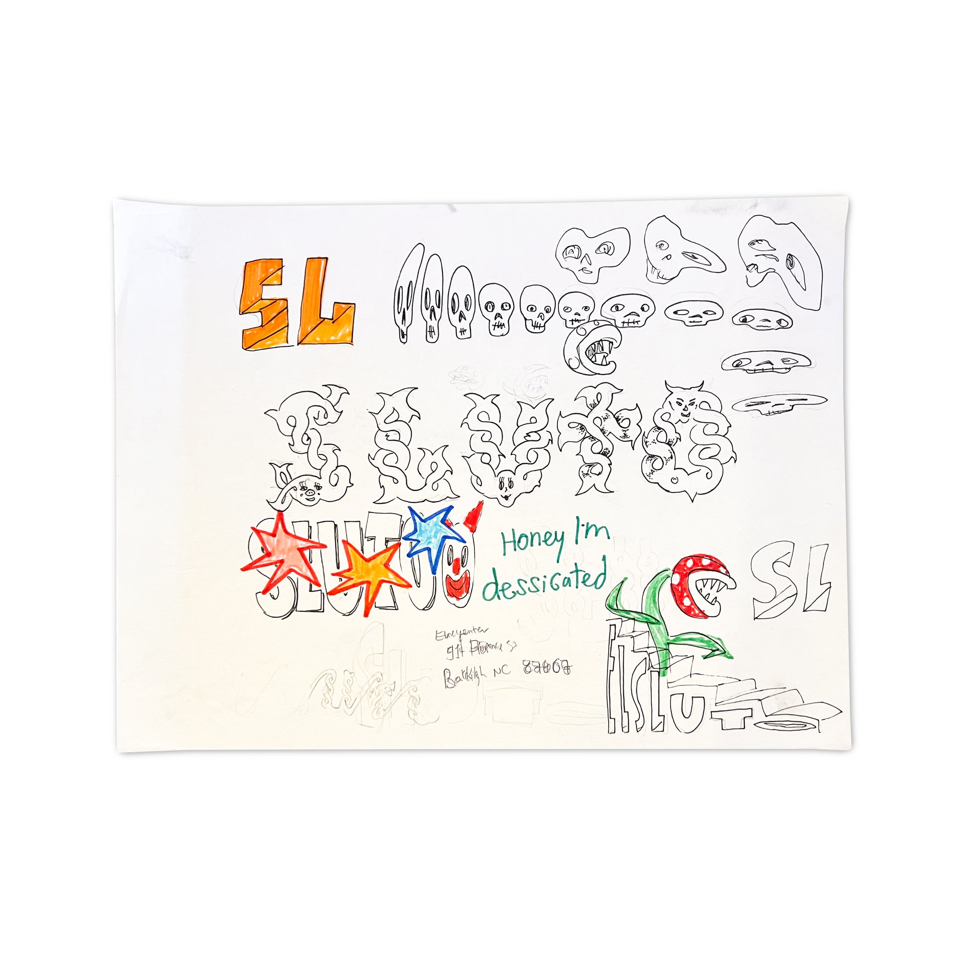 Elberto SLUTO Muller "Untitled 07" Original Sketchbook Page