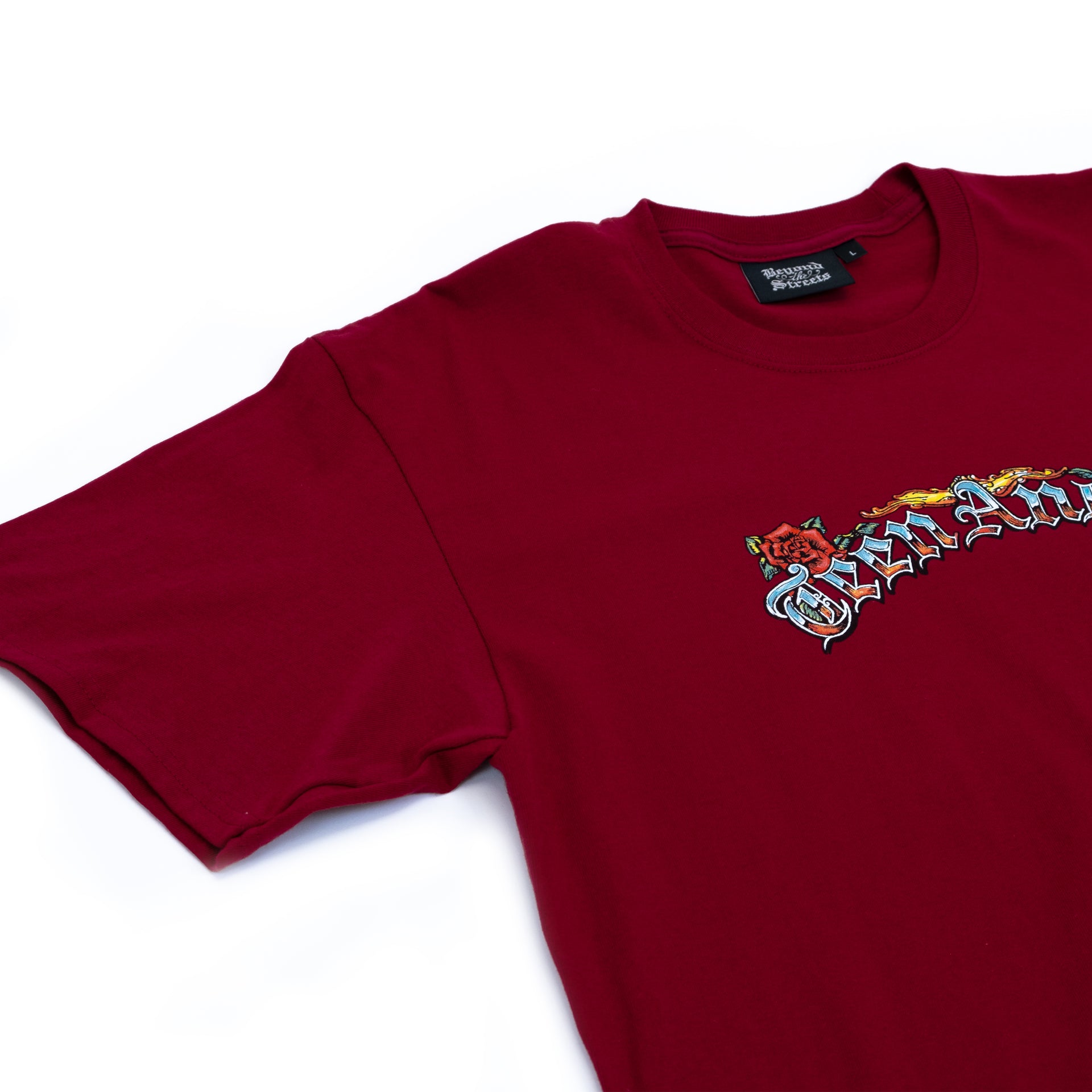 Teen Angel's "Chrome Placa (Cardinal Red)" Tee