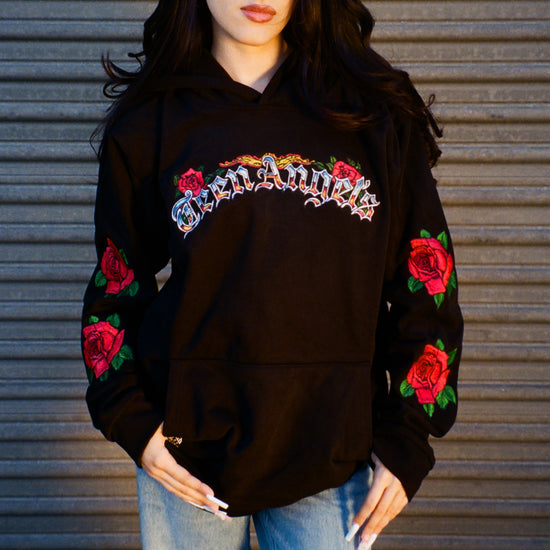 Teen Angel's "Roses 'n Chrome" Hoodie