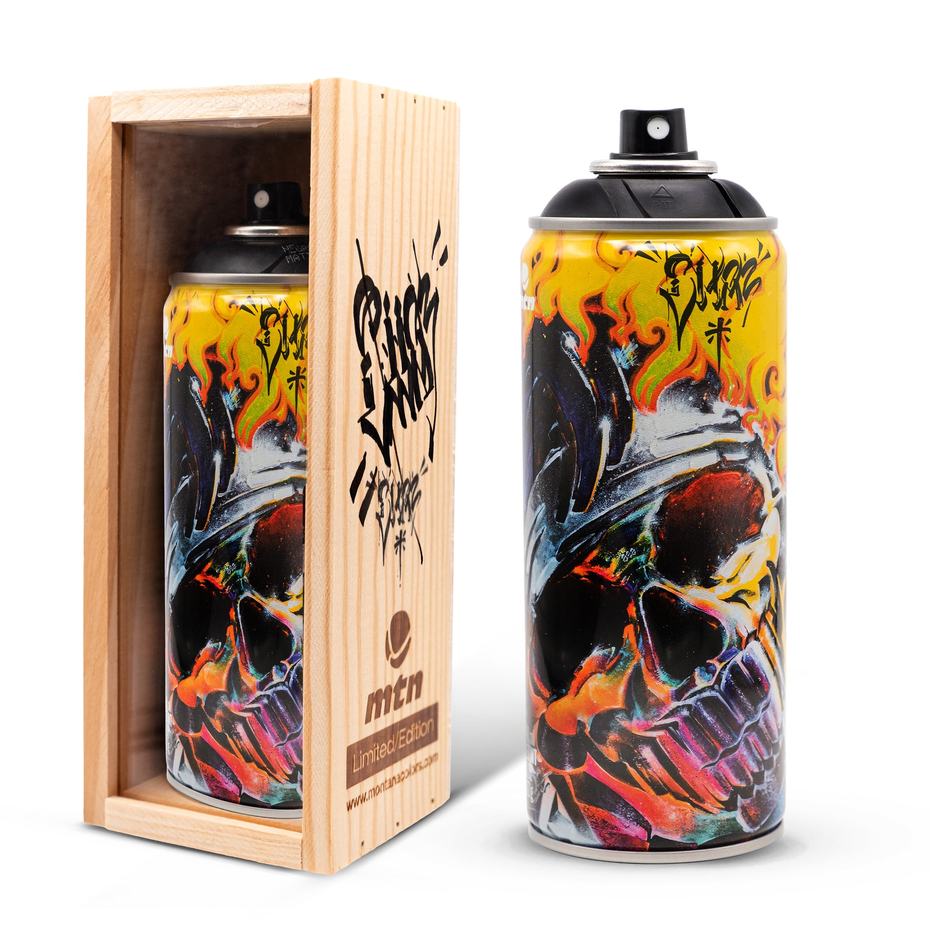 Chaz Bojórquez HAND-SIGNED Box  "Limited Edition MTN Spray Paint Can (Matte Black)"