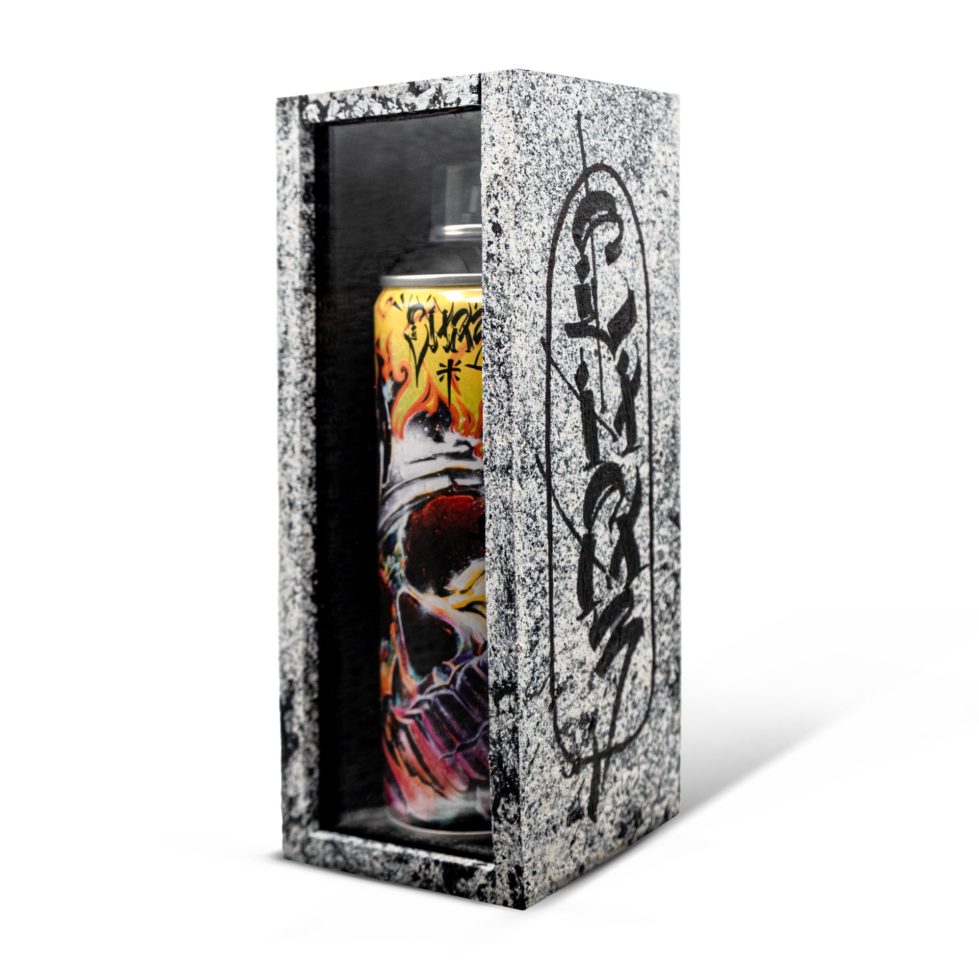 Chaz Bojórquez HAND-EMBELLISHED B&W "Limited Edition MTN Spray Paint Can (Matte Black)"