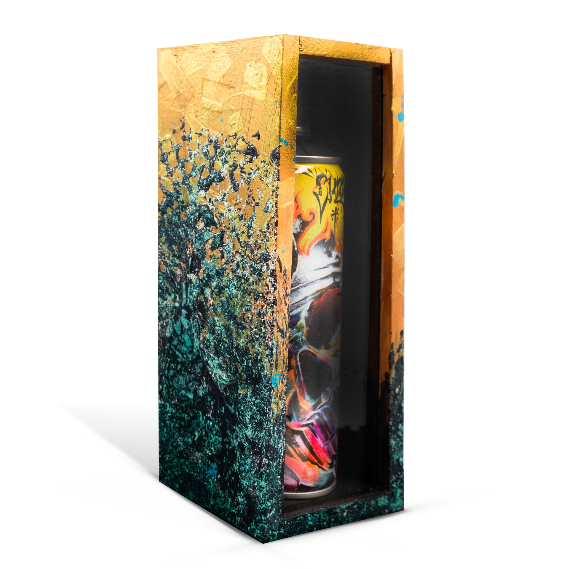 Chaz Bojórquez HAND-EMBELLISHED GOLD "Limited Edition MTN Spray Paint Can (Matte Black)"