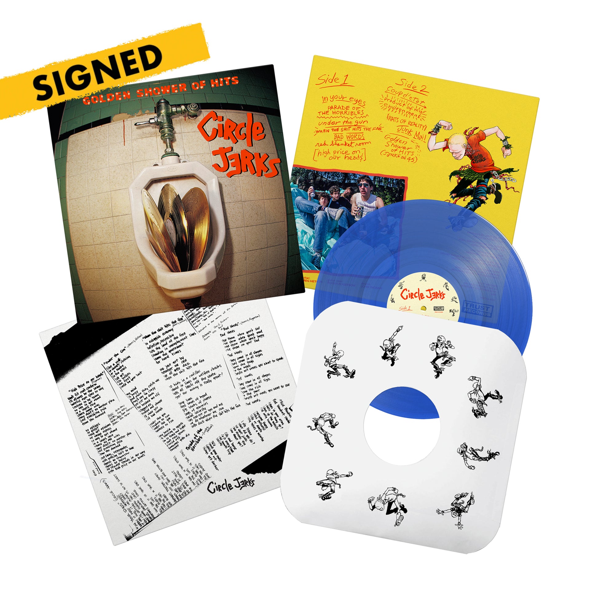 Circle Jerks "Golden Shower of Hits" LP (Blue) SIGNED