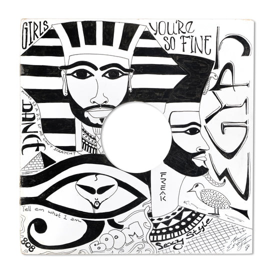 Egyptian Lover "Vintage Hand-Drawn Record Cover 15" Original Artwork