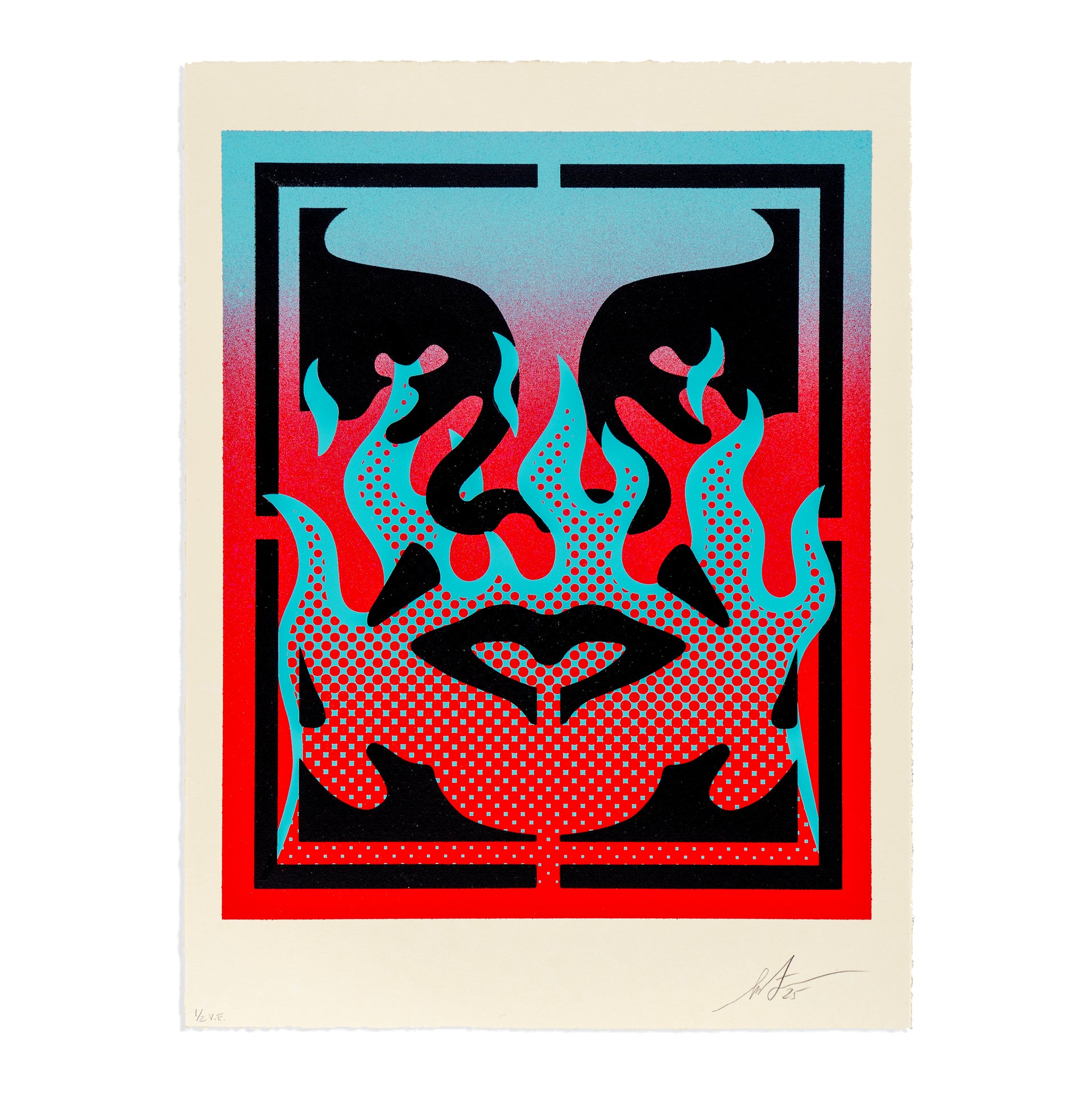 Shepard Fairey "Flame Icon 2, #1/2" Print