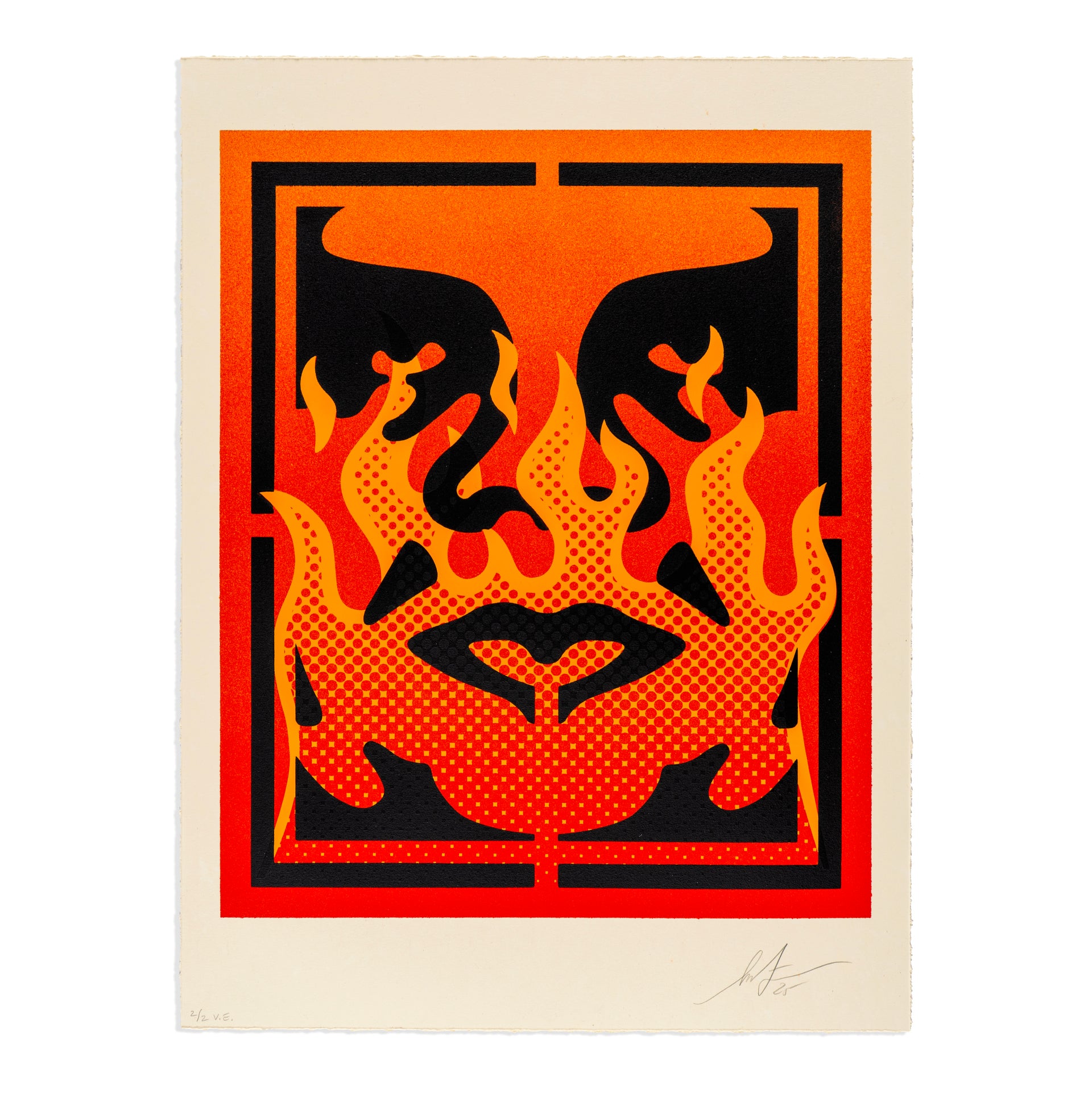 Shepard Fairey "Flame Icon 9, #2/2" Print