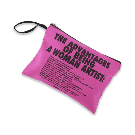 Guerrilla Girls "Advantage of Being A Women Artist" Pink Clutch