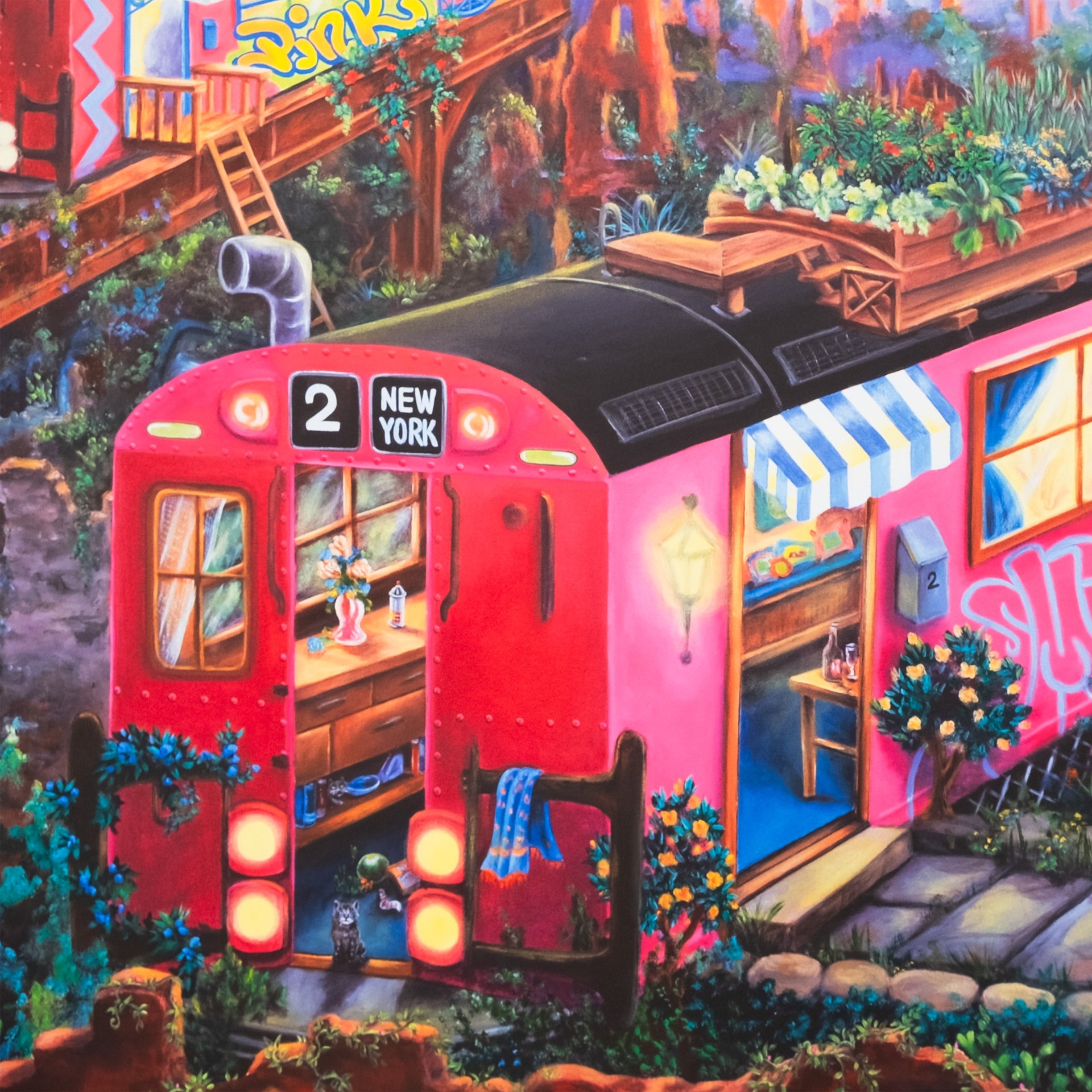 LADY PINK "Subway Village" Diptych Print