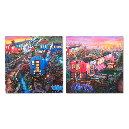 LADY PINK "Subway Village" Diptych Print