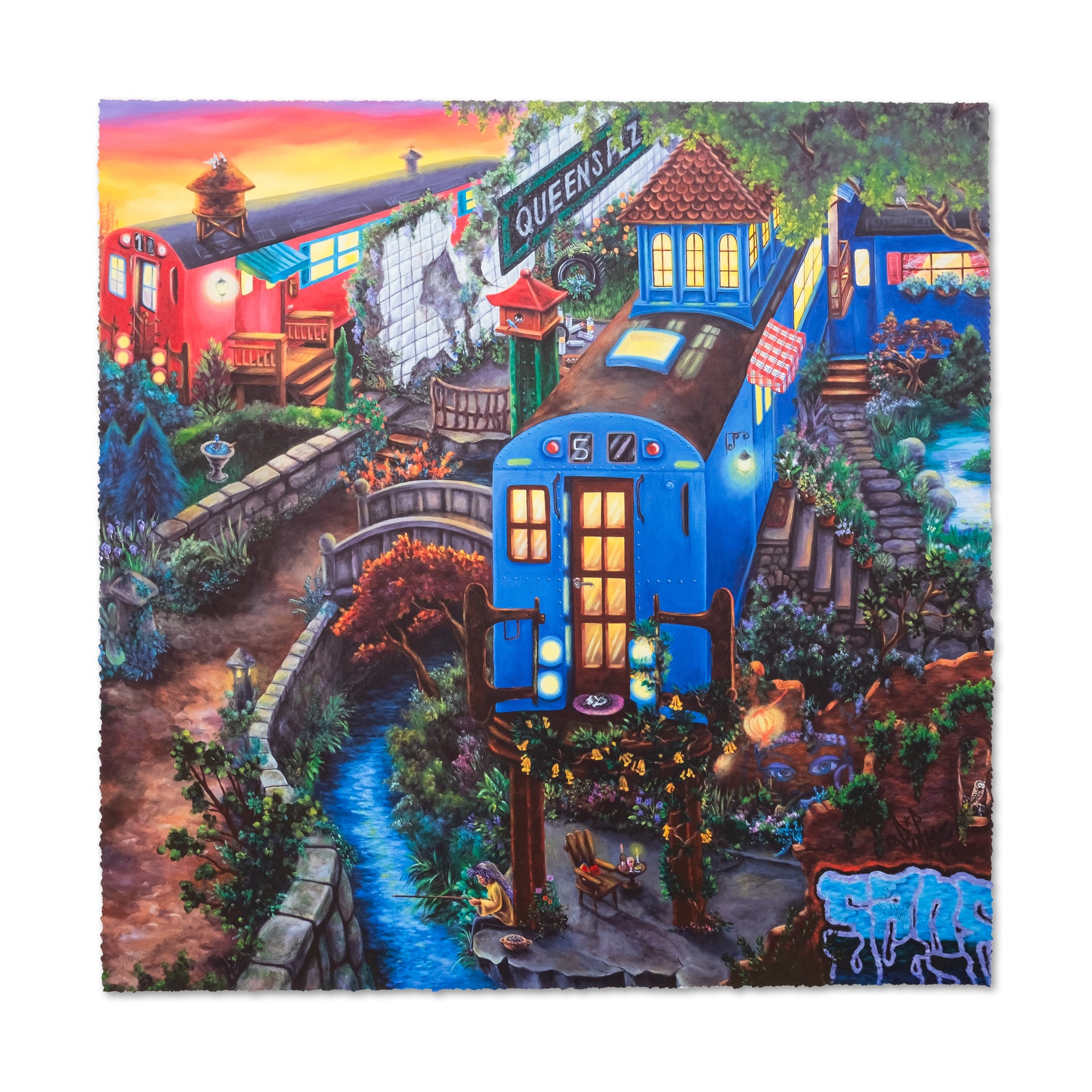 LADY PINK "Subway Village" Diptych Print