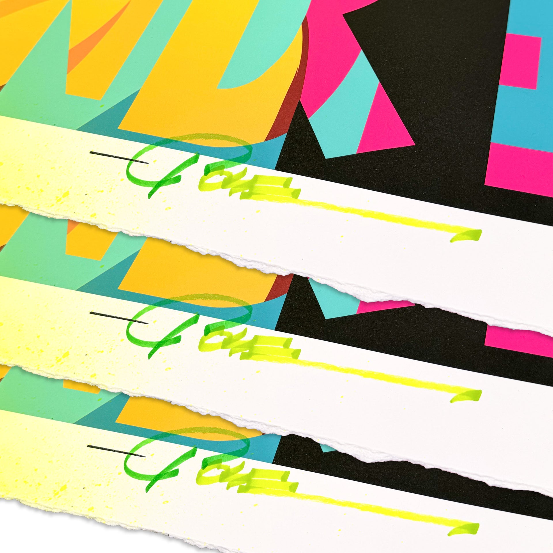 POSE "Sharp" & "Bande" Hand-Embellished Print Set