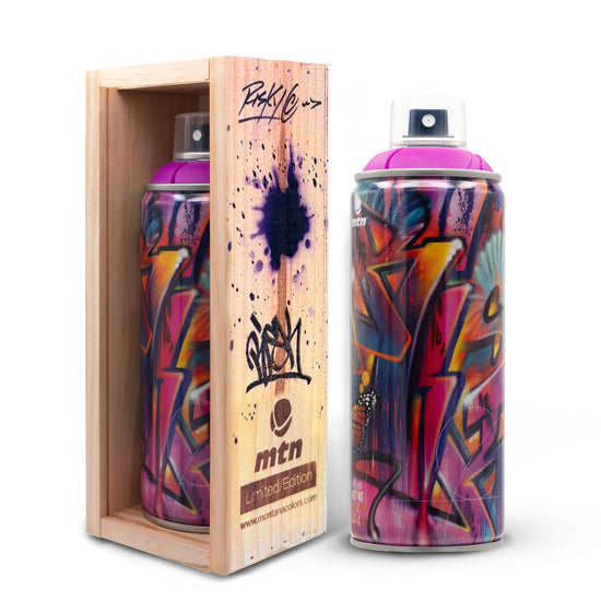 RISK "SIGNED & Embellished Limited Edition MTN Spray Paint Can (Fluorescent Violet)"