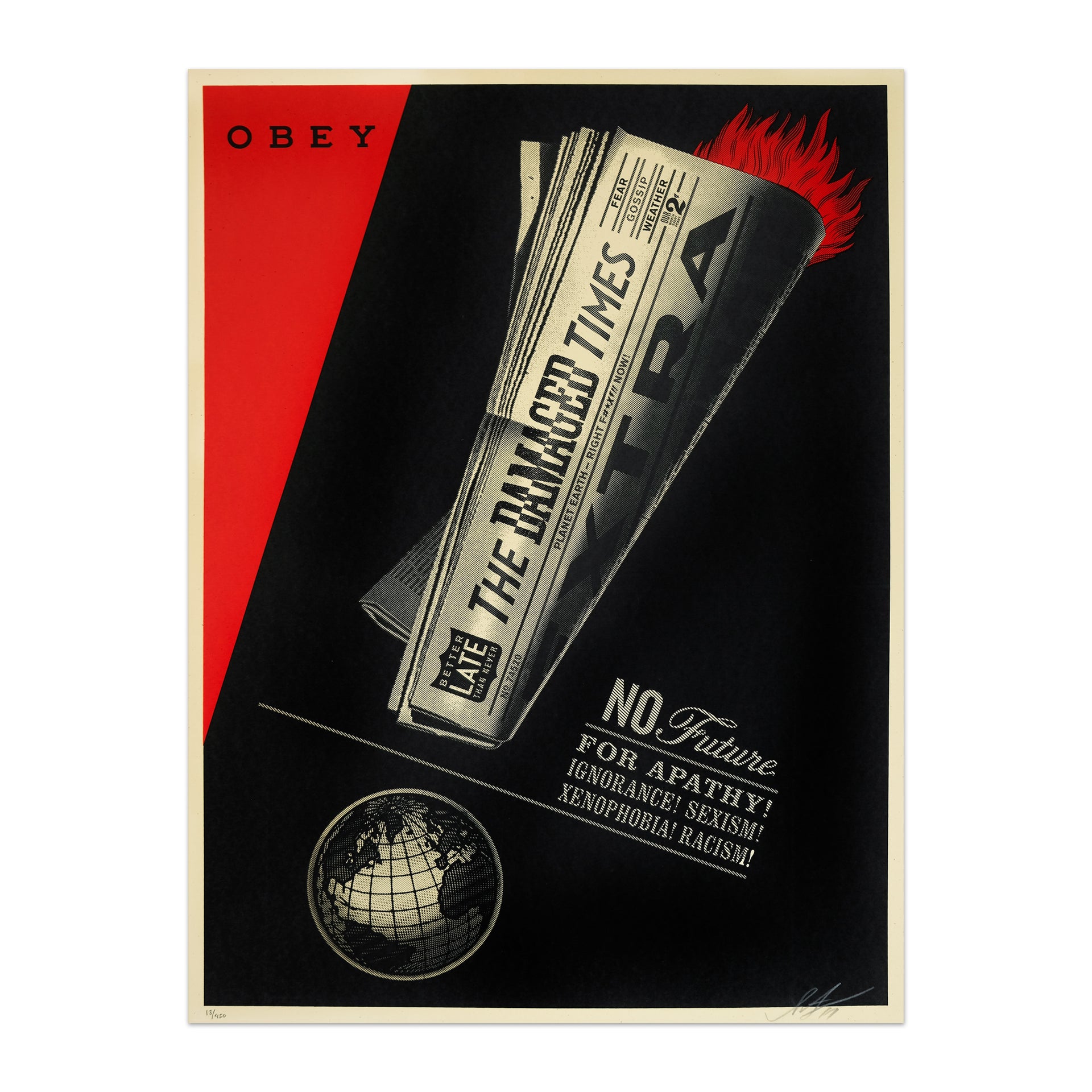 Shepard Fairey "Damaged Times, 2017" Archive Print