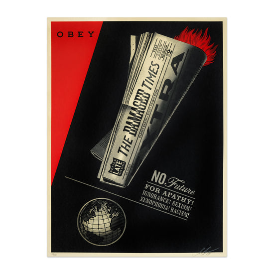 Shepard Fairey "Damaged Times, 2017" Archive Print