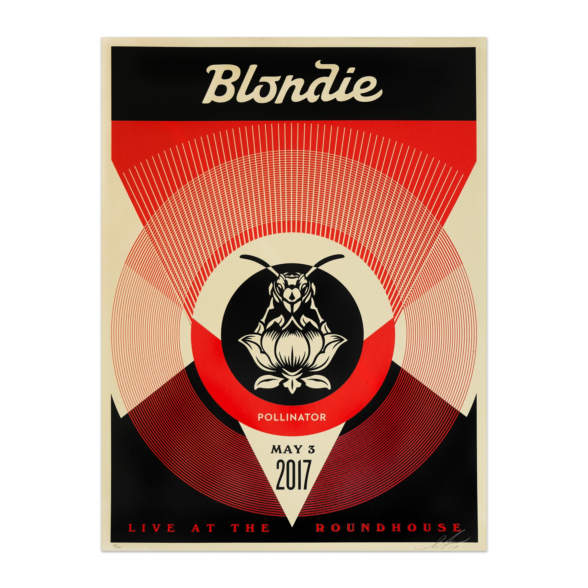 Shepard Fairey "Live at the Roundhouse (Black), 2017" Archive Print