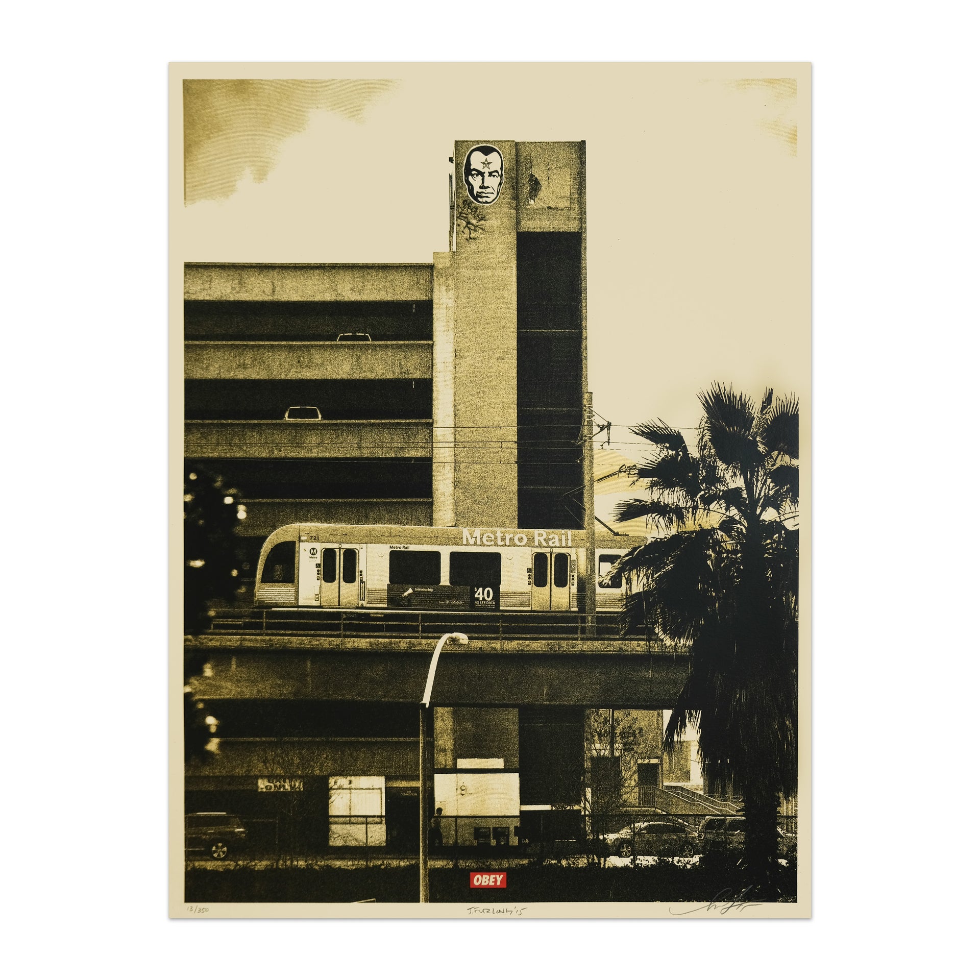 Shepard Fairey "Covert to Overt - Big Brother (Gold Edition), 2015" Archive Print