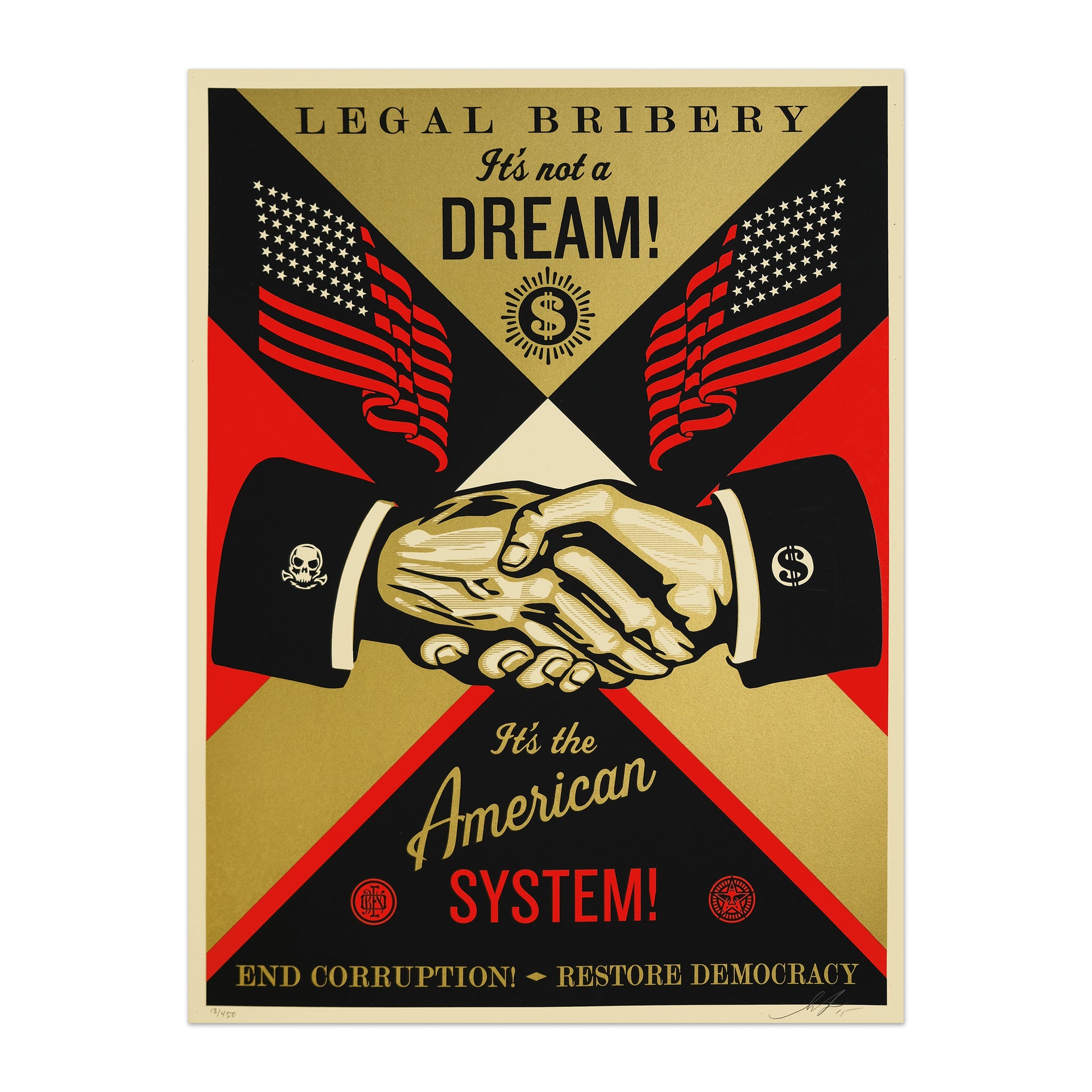 Shepard Fairey "End Corruption, 2015" Archive Print