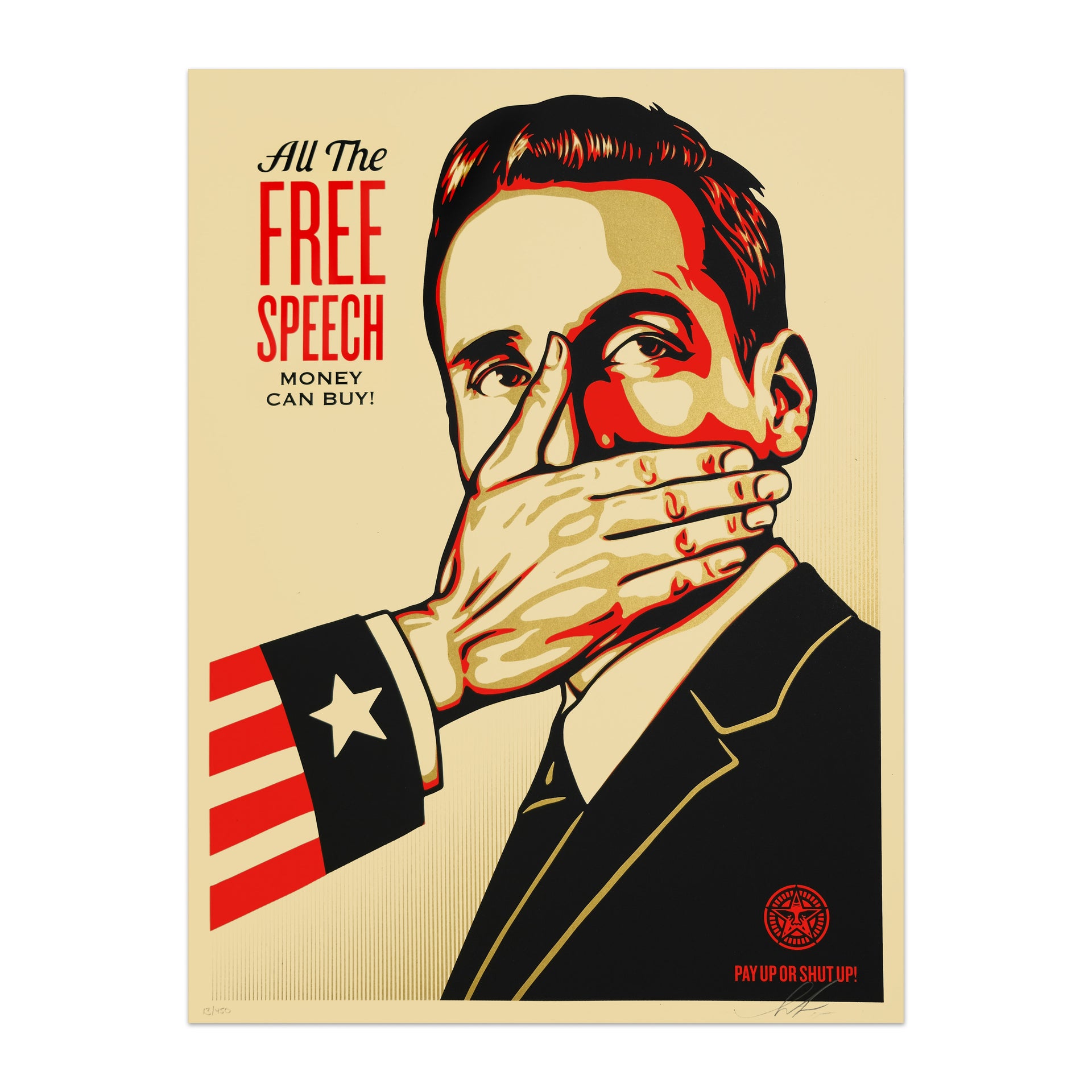 Shepard Fairey "Pay Up or Shut Up, 2015" Archive Print
