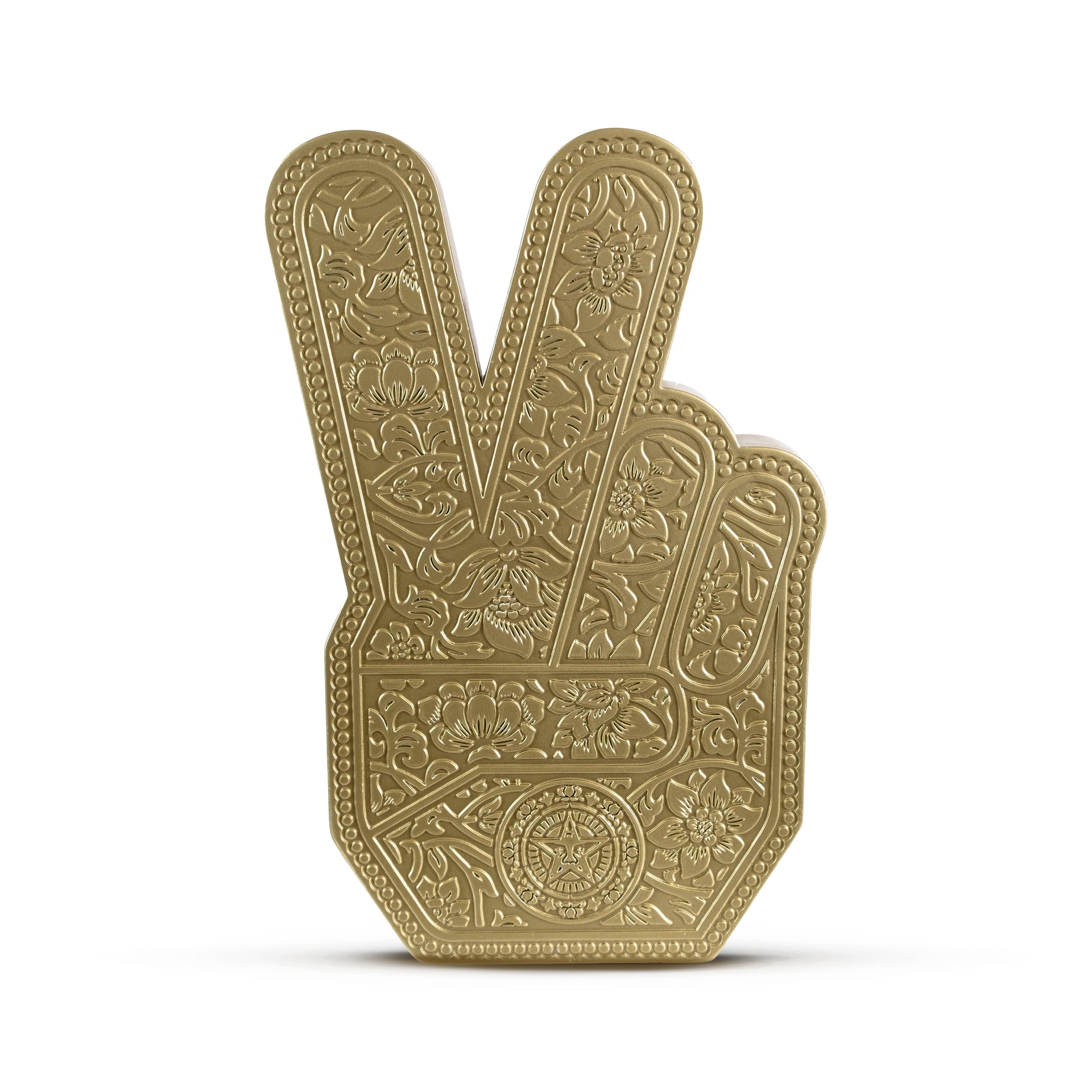 Shepard Fairey "Peace Fingers (Gold)" Collectible