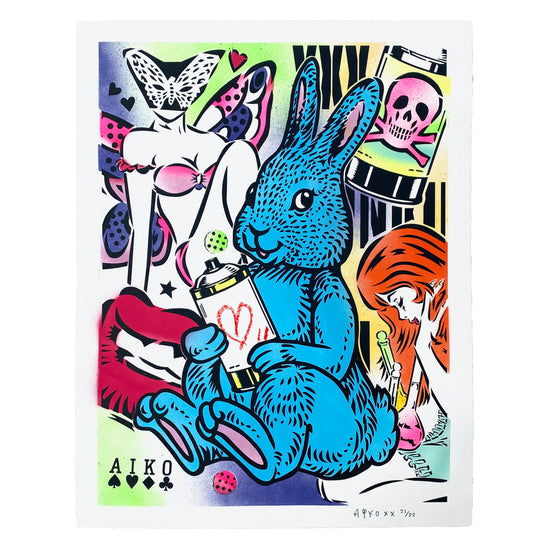 AIKO Bunny Love Blue Print